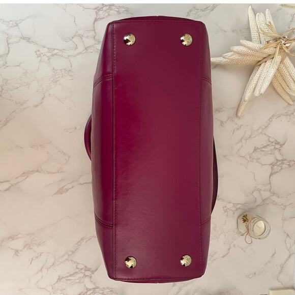 COACH Colette Magenta Leather Satchel, Gold Accents, 2 Hang Tags, Dustbag NWT - Picture 13 of 13